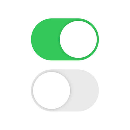 Toggle switch buttons isolated on white background. Vector illustrationのイラスト素材