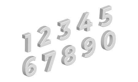 Isometric 3D Numbers Isolated on White Background. Vector Illustrationのイラスト素材