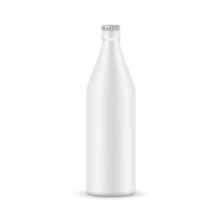 500ml Blank Clay Beer Bottle Mockup Isolated on White Background. Vector Illustrationのイラスト素材
