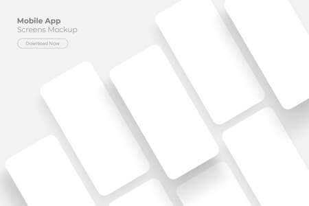 Mobile App Screens Mockup for Showcasing Your Apps and UI Projects. vector illustrationのイラスト素材