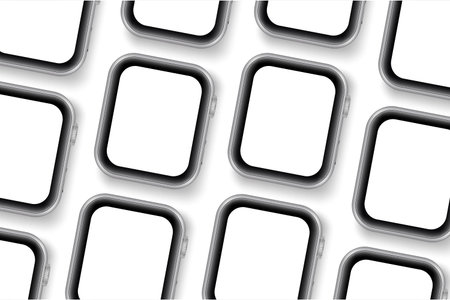 Smart Watch Screens Mockups for Showing App Design, Isolated on White Background