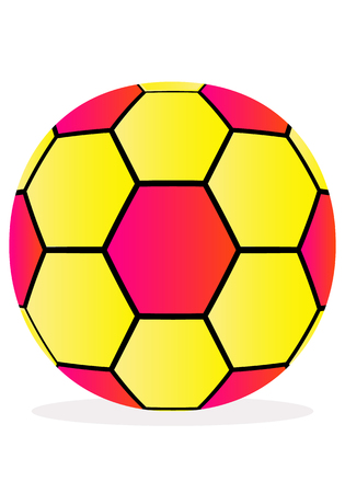 Vector drawing multicolored soccer ball on white backgroundのイラスト素材