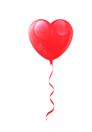 Vector image of a realistic balloon heart-shaped on white backgroundのイラスト素材