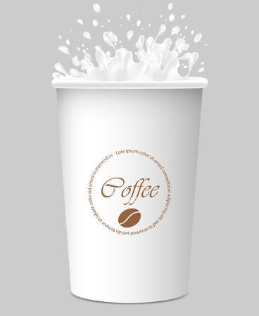 Vector illustration. Realistic a paper coffee cup.のイラスト素材