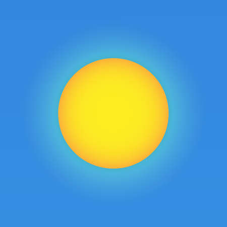 Vector drawing. Weather icon with image sun on blue background.のイラスト素材