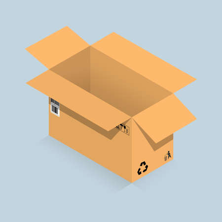 Vector drawing of a cardboard box with markingのイラスト素材