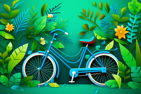 A bicycle is an alternative to a gasoline vehicle, which helps to reduce harmful emissionsの素材