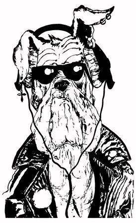 silhouette of an informal dogのイラスト素材