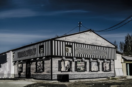 Abandoned roadside cafe away from populated areasの写真素材