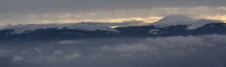 Panorama of the mountain landscape in the national park of Russiaの写真素材