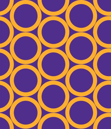 Colorful circles abstract seamless pattern. Retro nostalgic geometric vector background. Modern fashion print for fabric with groovy elements, funky textile designのイラスト素材