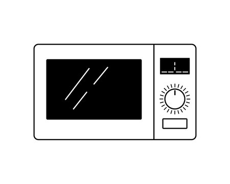 Kitchenware line flat icon. Kitchen appliances, microwave vector illustrationのイラスト素材
