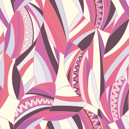 retro groovy background. Vintage abstract psychedelic vector seamless pattern. Textile and surface design with old fashioned hand drawn geometric wavy printのイラスト素材
