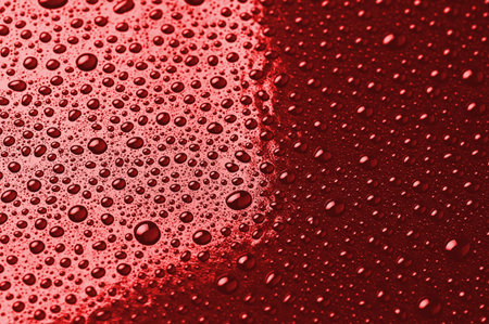 water droplets are red. abstract backgroundの写真素材