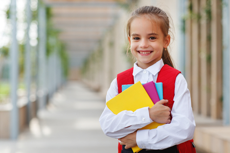 child girl schoolgirl elementary school studentの写真素材