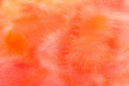 Wet on wet watercolor abstract homemeade background, orangeの写真素材