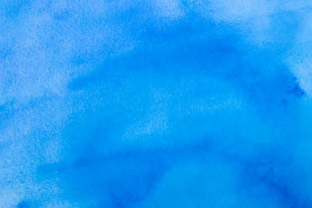 Wet on wet watercolor abstract homemade background, blueの写真素材