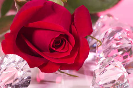  way to present a jewelry with beautiful rose on Valentine day.の写真素材
