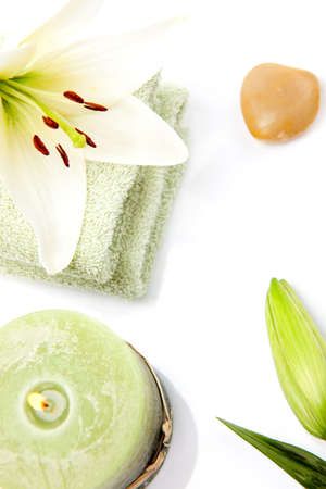 Aromatherapy lily spa setの写真素材