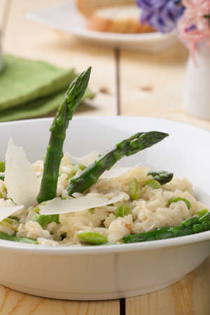 Vegetarian Risotto with asparagus, edamame, and Parmesan cheese.
の写真素材