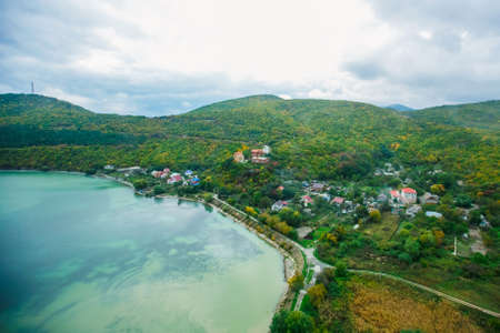 nature, lake, helicopter, mountains, travel, vineyards, tourismの写真素材
