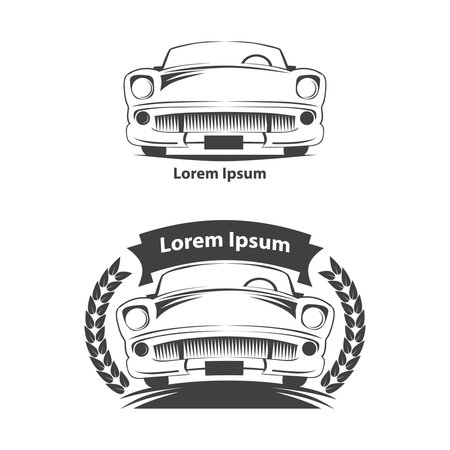 car icon, cars and simple frames, simple illustrationのイラスト素材