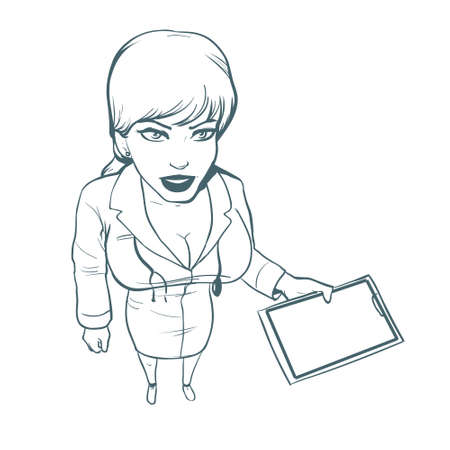 Beautiful medical nurse, simple vector illustration. Isolated on white backgroundのイラスト素材