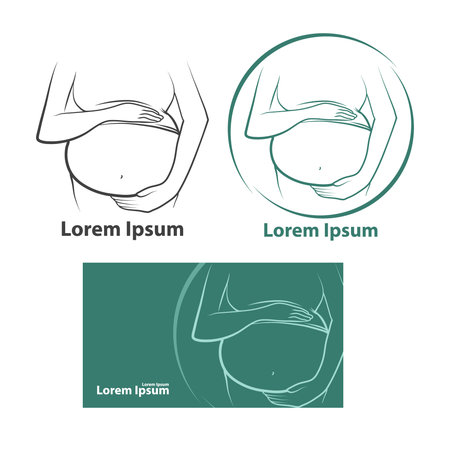 Pregnant woman, stylized isolated vector illustration, pregnancyのイラスト素材