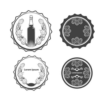 craft beer brewery emblems, design elements のイラスト素材
