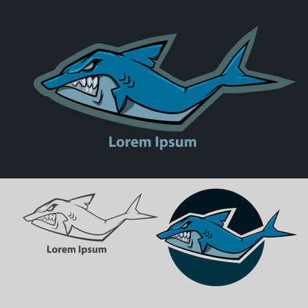 shark mascot, sport team, for club emblem ideaのイラスト素材