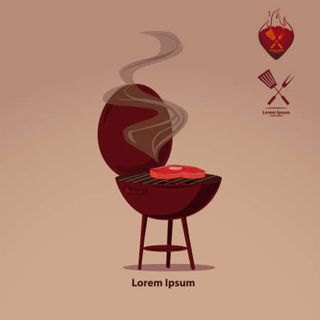 BBQ party, illustration for design, card concept, vector illustrationのイラスト素材