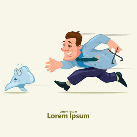 funny dentist running, cartoon character, tooth character, vector illustration, isolated backgroundのイラスト素材