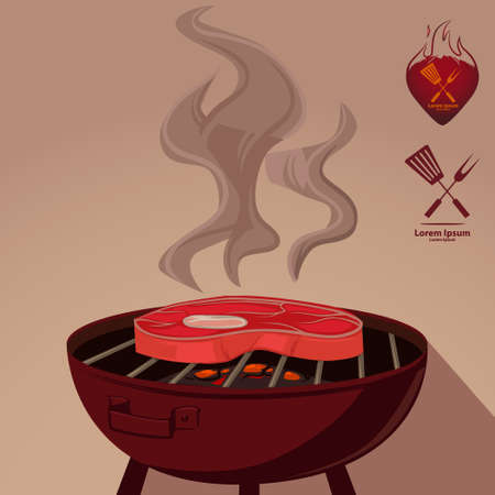 BBQ party, illustration for design, card concept, vector illustrationのイラスト素材