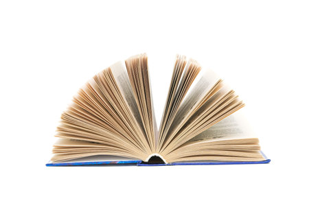 open book close-up isolated on a white background