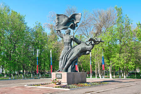Monument to the heroes of the Komsomol in Orel. Russia. horizontal photo.のeditorial素材