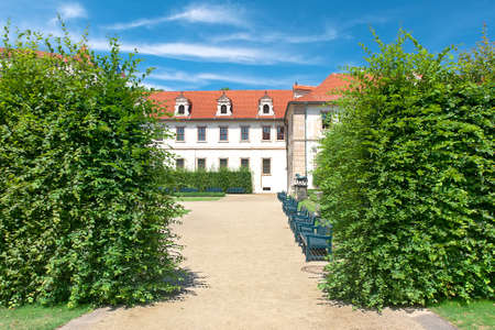 Prague, Czech Republic: Wallenstein Riding Hall in baroque garden. horizontal photo.のeditorial素材
