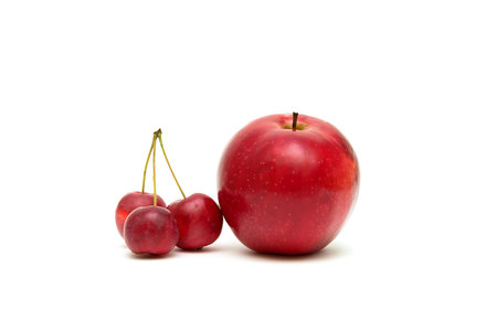 red apples isolated on white background. Horizontal photo.の写真素材