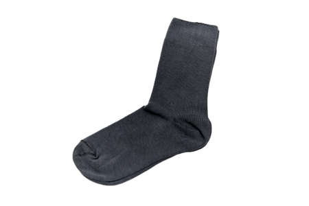 gray socks isolated on white background. horizontal photo.の写真素材