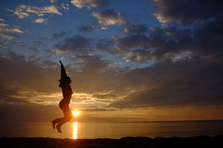 Sunset on the beachの写真素材