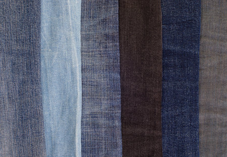 Jeans in different colors with background macro photo