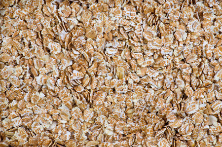 Oat flakes macro picture structure near the mound