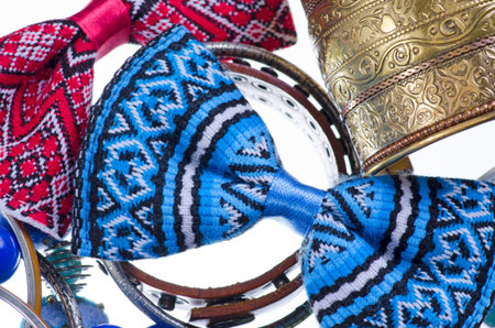 Jewelry is different on a white background macro photoの写真素材