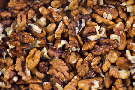 Walnut macro photo background loose in the area