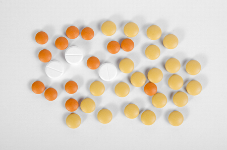 Medicine pills on a white background isolationの写真素材