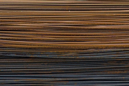 Building metal bars folded in packaging texture