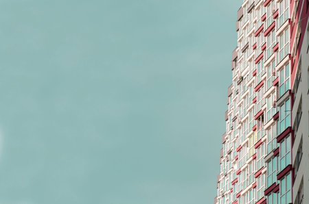 The sky and many windows on the background