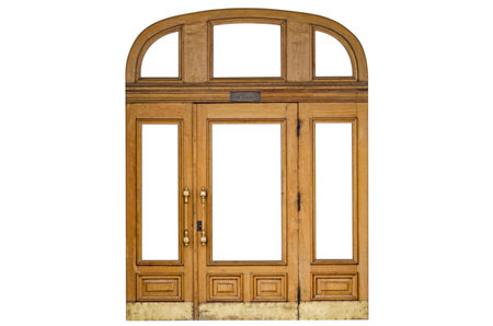 Door on white background vintage light treeの写真素材