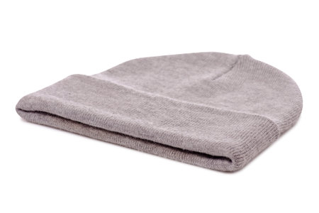 Warm hat gray on a white background isolated.の写真素材