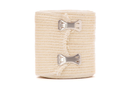roll of elastic bandage on white background isolationの写真素材