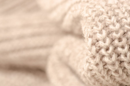Wool fabric macro photo light blurred background